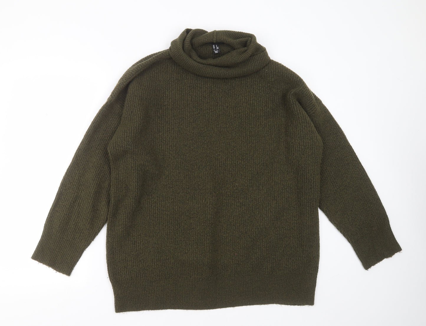 New Look Womens Green Roll Neck  Acrylic Pullover Jumper Size M