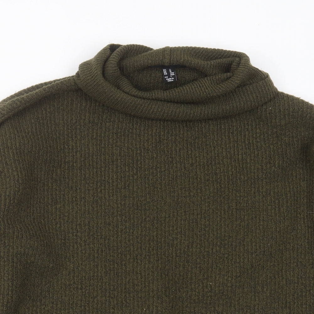 New Look Womens Green Roll Neck  Acrylic Pullover Jumper Size M