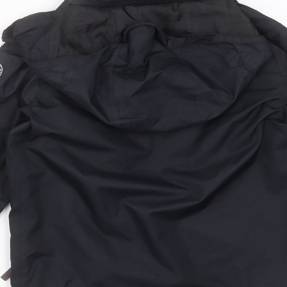 TOG 24 Boys Black   Rain Coat Jacket Size 9-10 Years  Zip