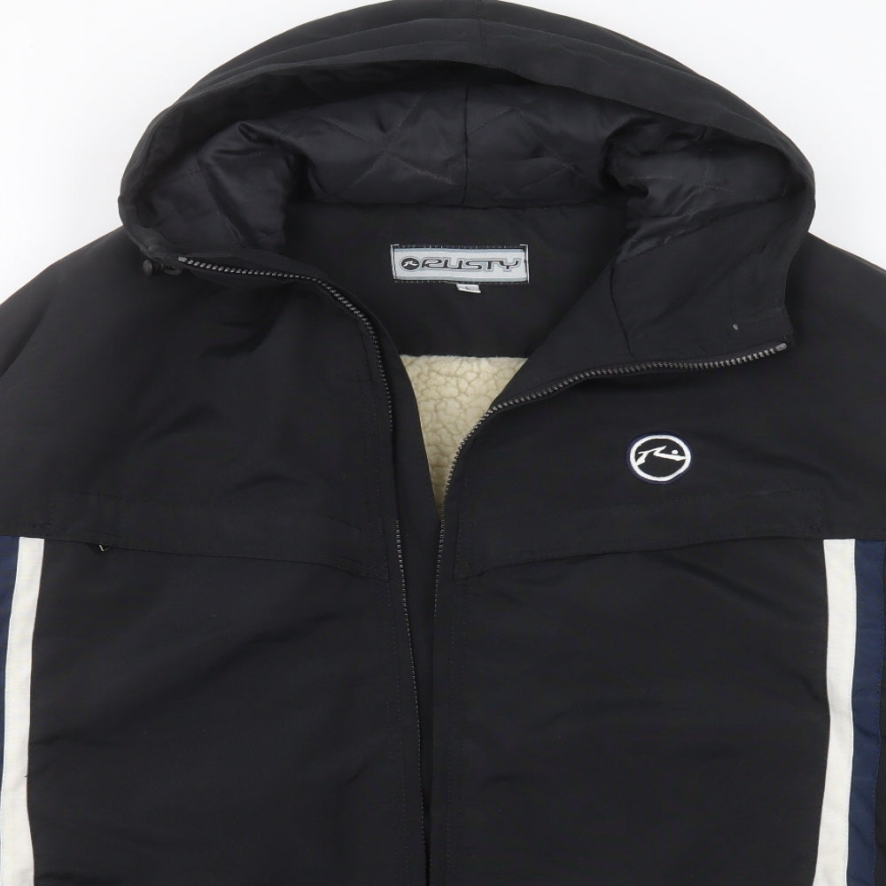 Rusty Mens Black   Jacket Coat Size L  Zip