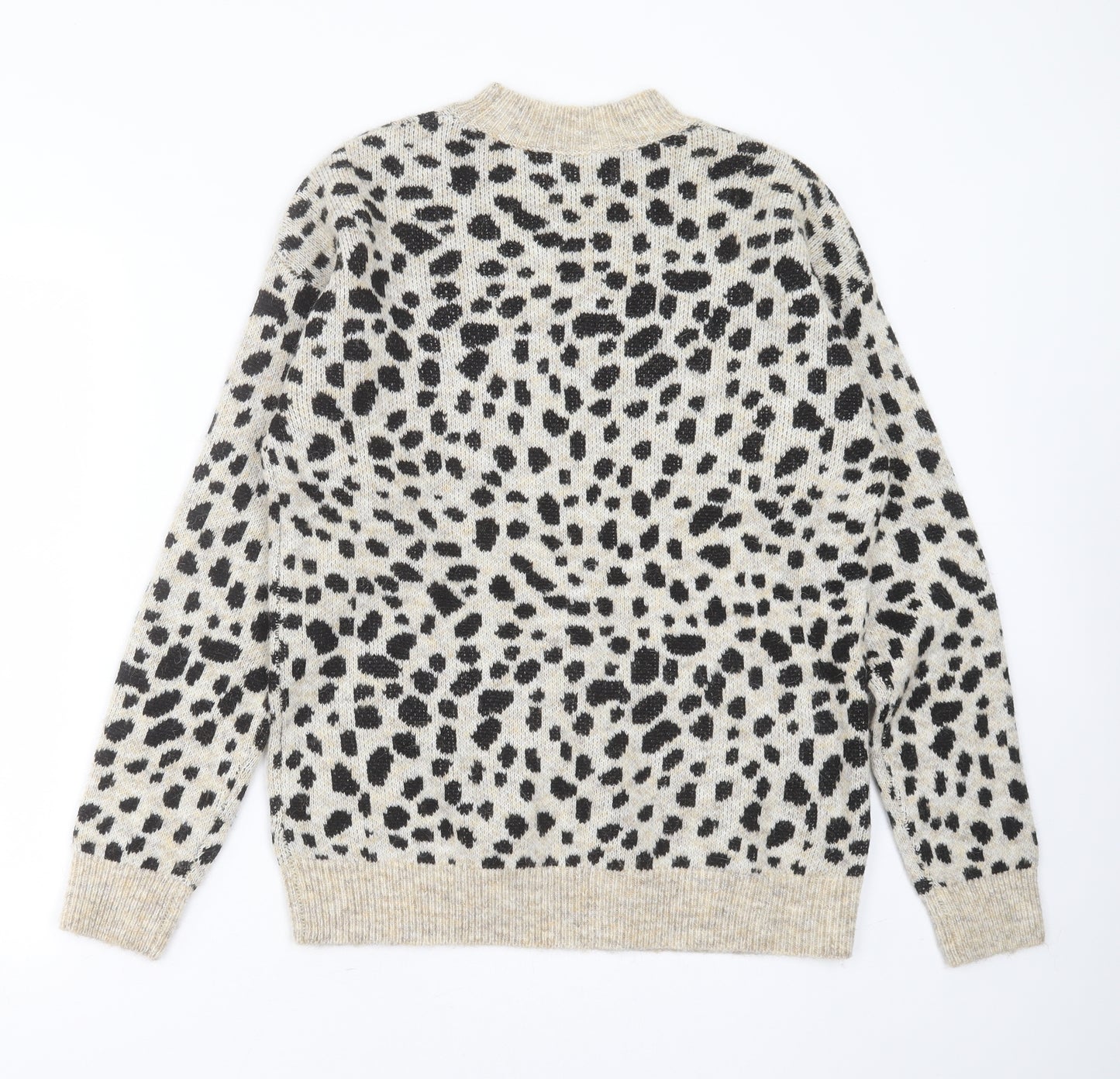 Dorothy Perkins Womens Beige Round Neck Animal Print Polyester Pullover Jumper Size 12