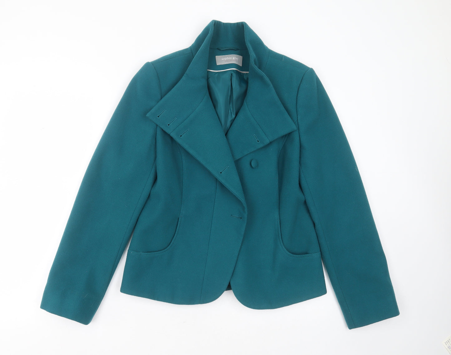 Sophie Gray Womens Green   Jacket Coat Size 10  Button