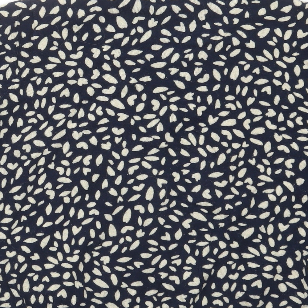 Marks and Spencer Womens Blue Round Neck Geometric Viscose Pullover Jumper Size 14