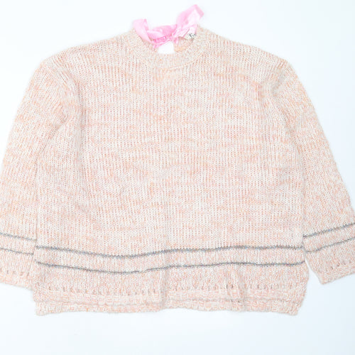 Freedom Womens Pink Round Neck  Acrylic Pullover Jumper Size XL