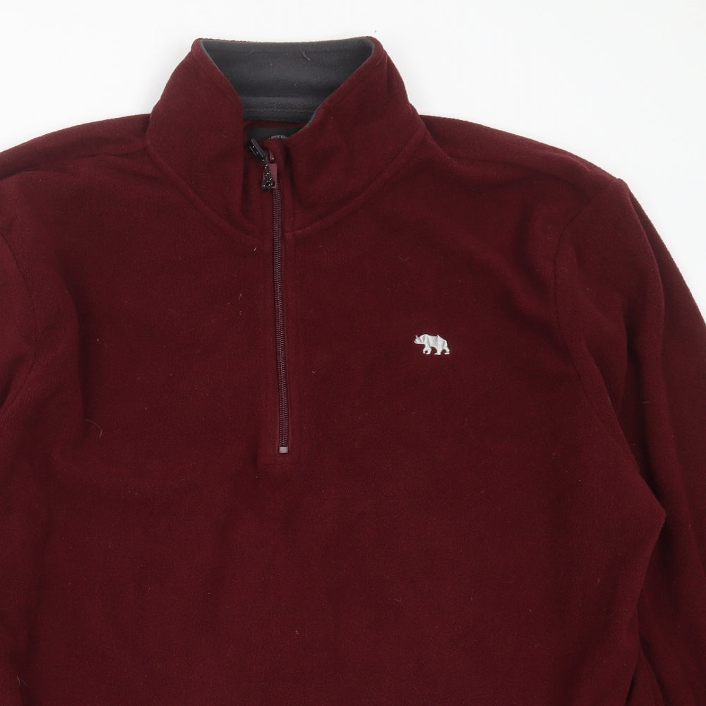 Ridge & Co Mens Red High Neck  Polyester Pullover Jumper Size XL   - burgundy