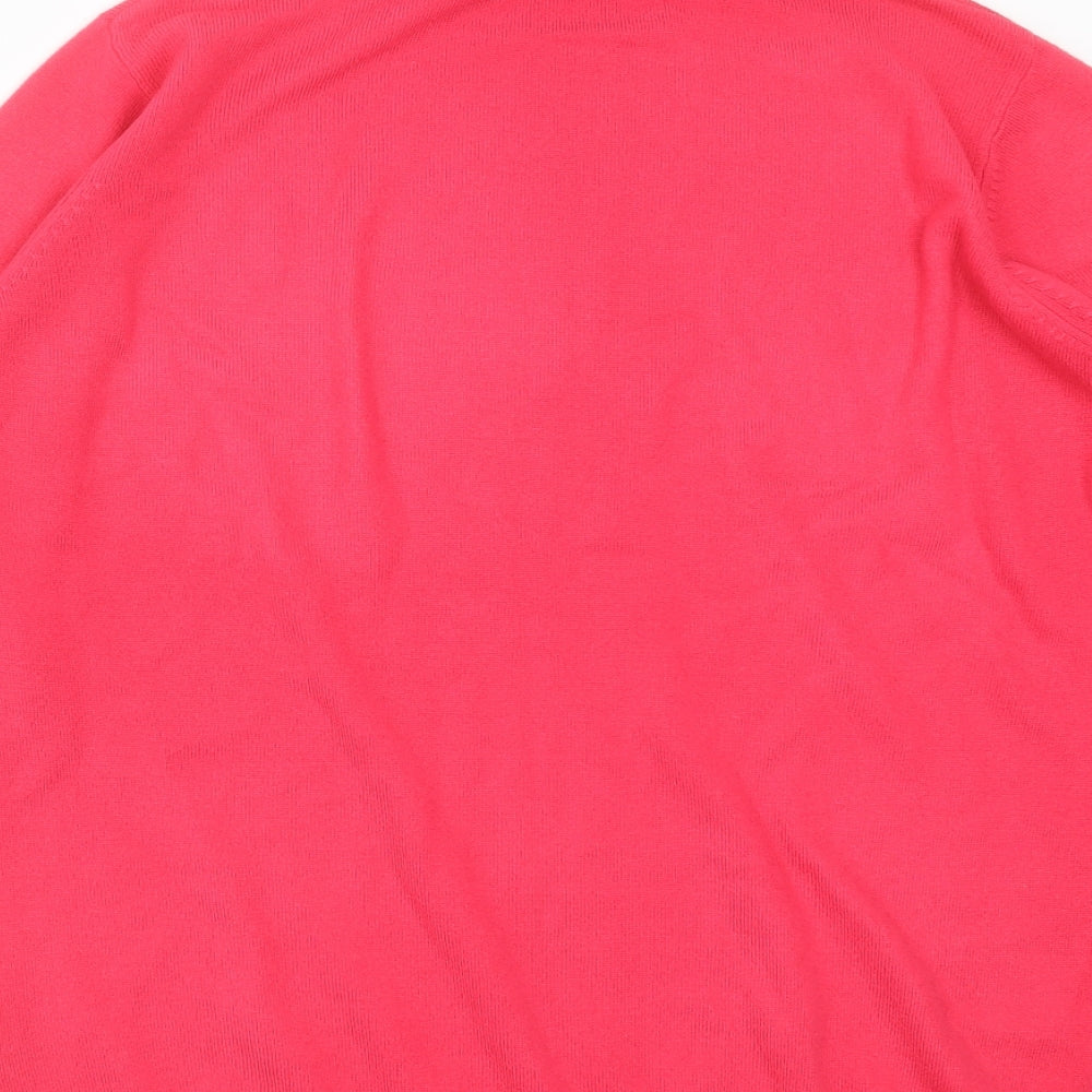 Marks and Spencer Womens Pink Roll Neck  Acrylic Pullover Jumper Size 16