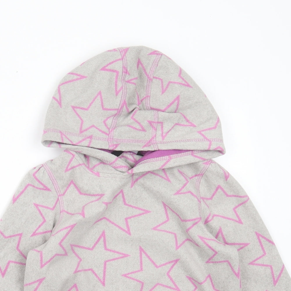 George Girls Grey  Polyester Pullover Hoodie Size 6-7 Years   - Star Pattern