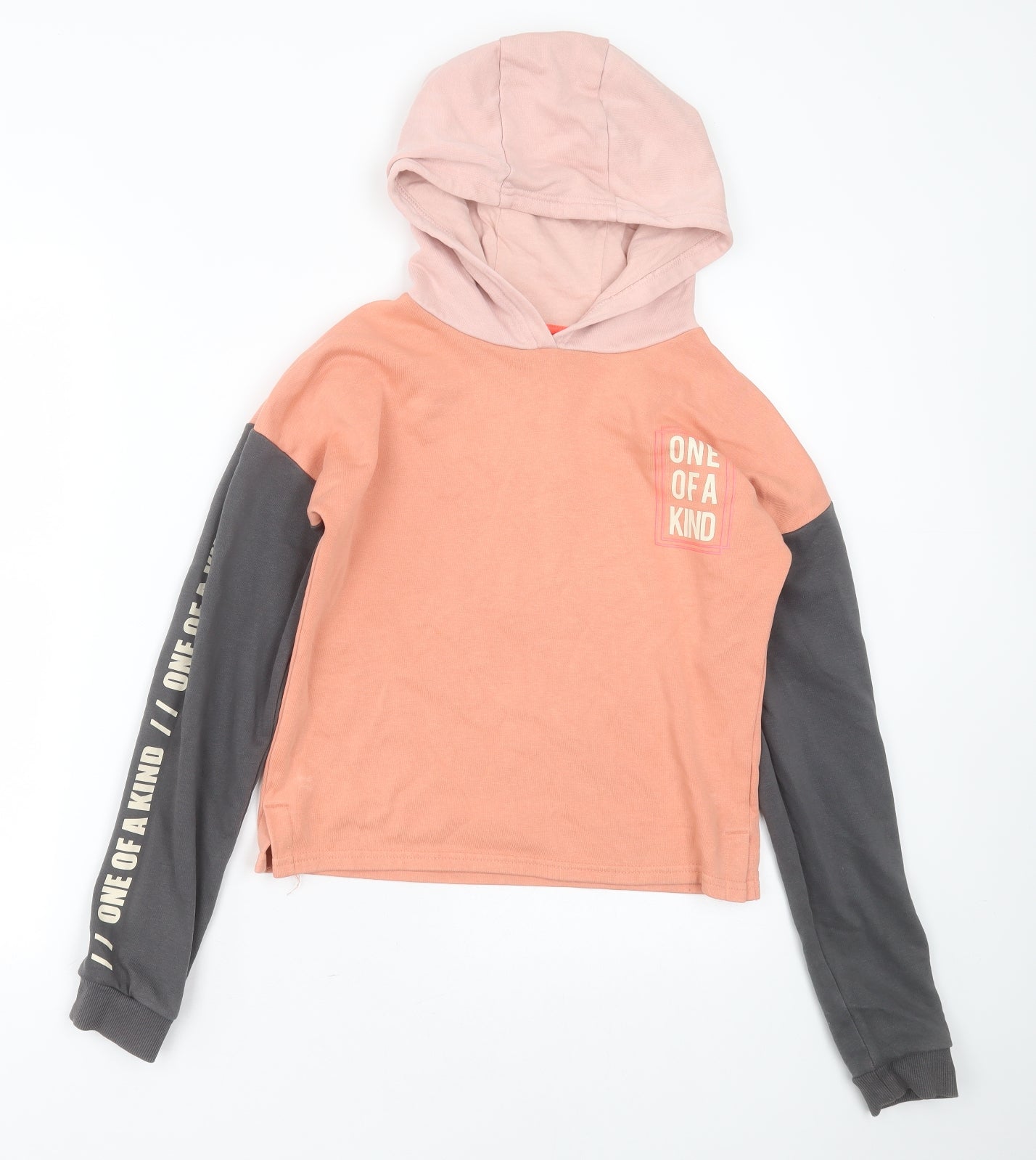 Nutmeg Girls Orange  Cotton Pullover Hoodie Size 12-13 Years   - One of a kind