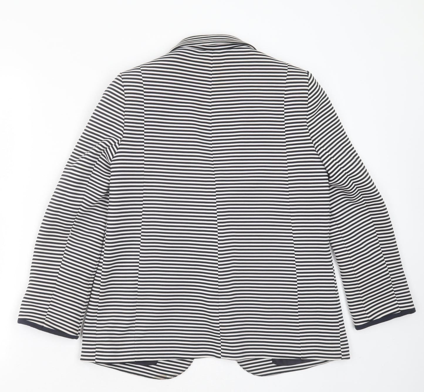 Wallis Womens Blue Striped Polyester Jacket Blazer Size 10