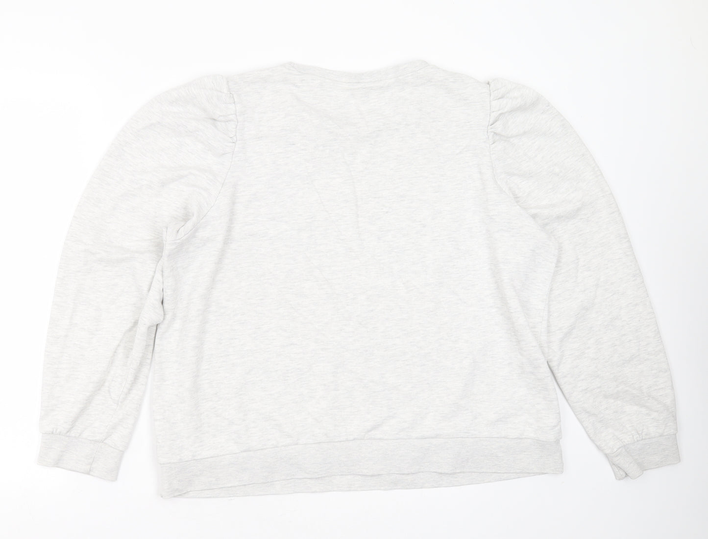 H&M Womens Grey  Cotton Pullover Sweatshirt Size XL   - oh la la