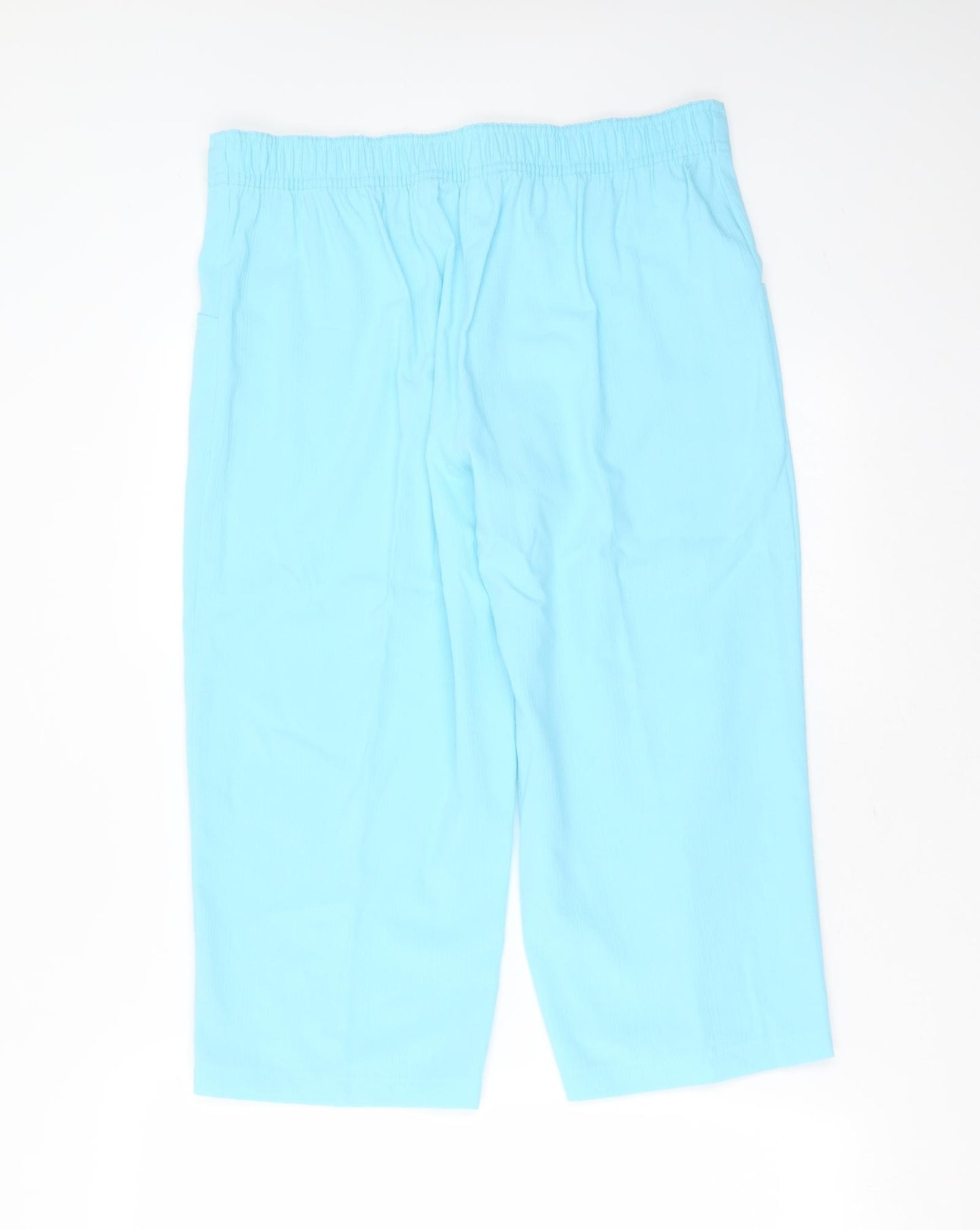 Papaya Womens Blue  Polyester Cropped Trousers Size 14 L20 in Regular