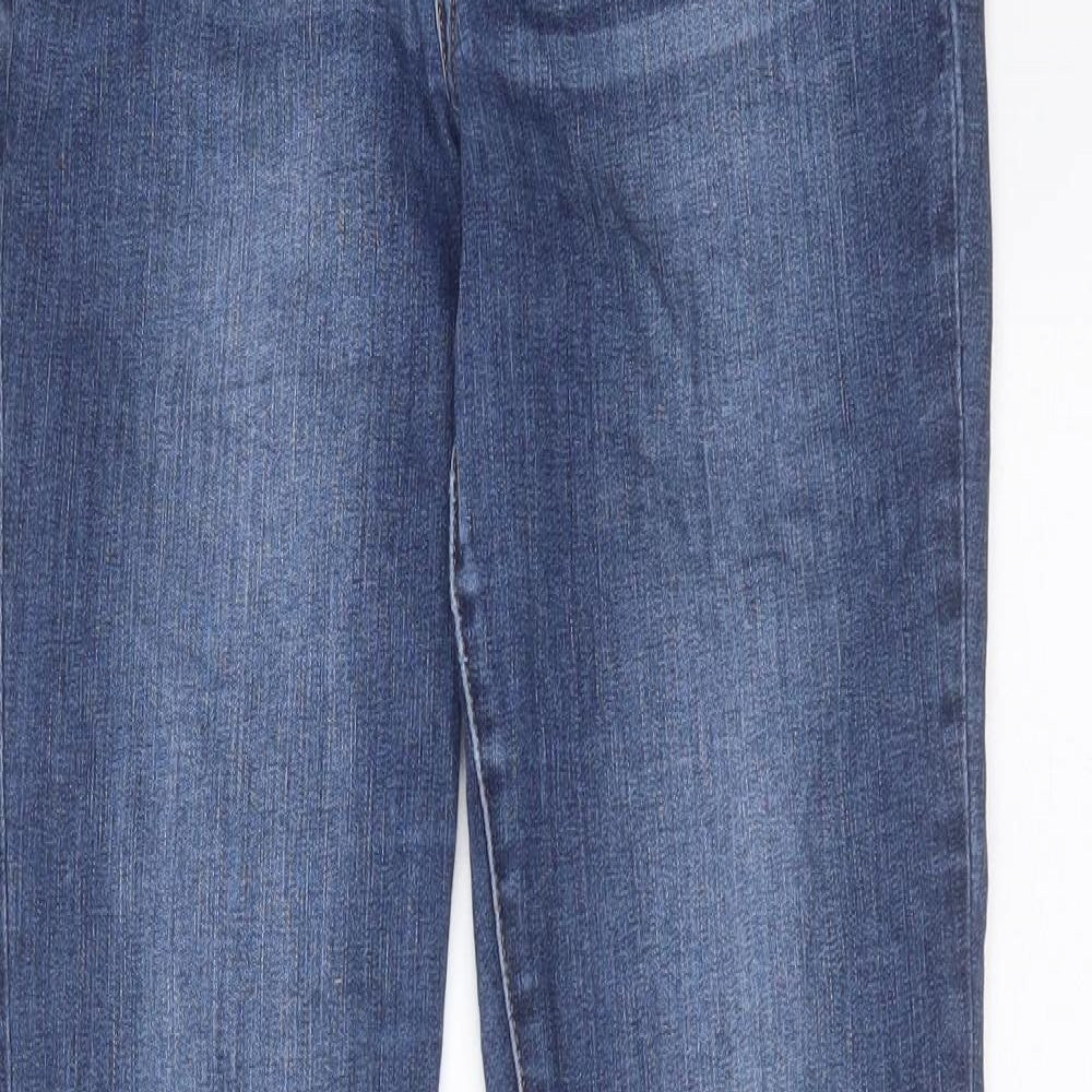 H&M Womens Blue  Cotton Flared Jeans Size 28 in L32 in Regular Zip
