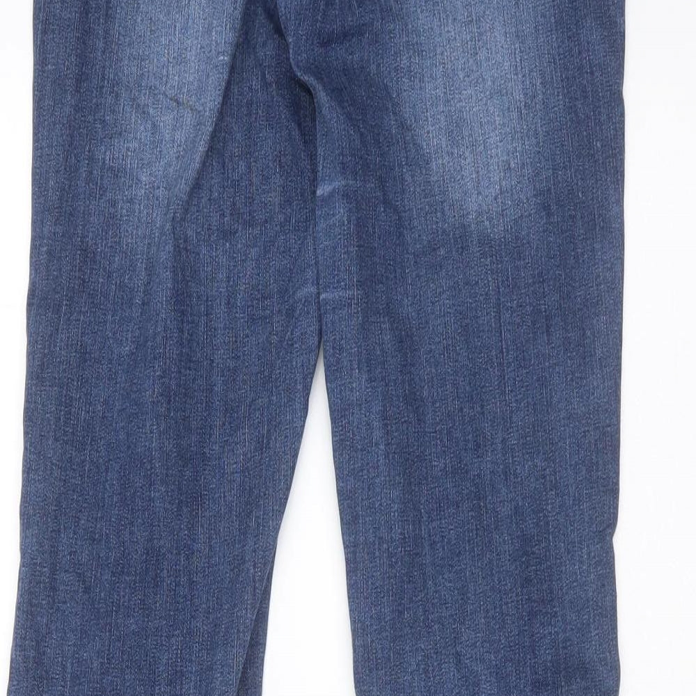 H&M Womens Blue  Cotton Flared Jeans Size 28 in L32 in Regular Zip