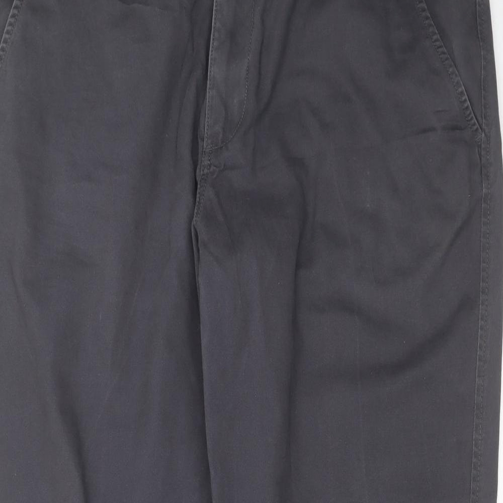 Maine New England Mens Grey  Cotton Chino Trousers Size 36 in L29 in Regular Zip