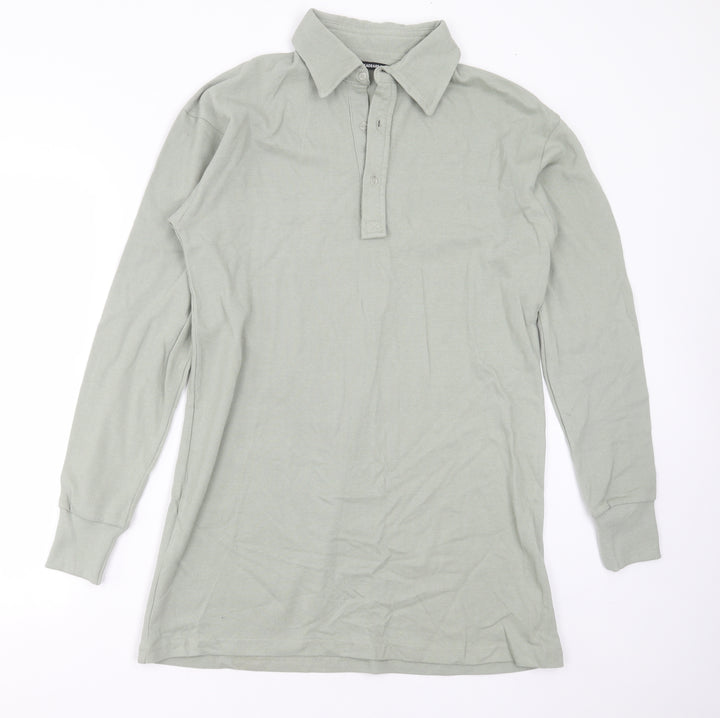 Threadbare Womens Green  Cotton Basic Polo Size 8 Collared