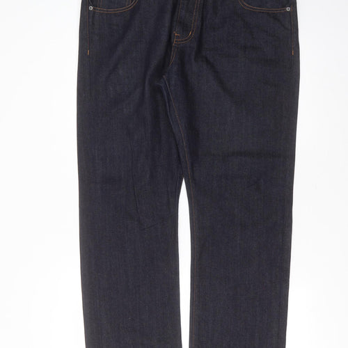 Very Mens Blue  Cotton Straight Jeans Size 36 in L29 in Regular Zip - short Leg