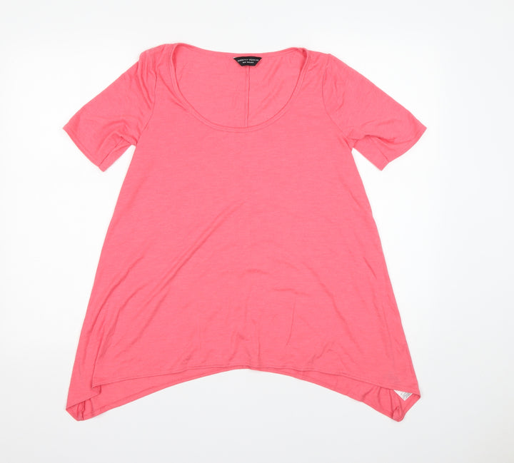 Dorothy Perkins Womens Pink  Polyester Basic T-Shirt Size 10 Round Neck