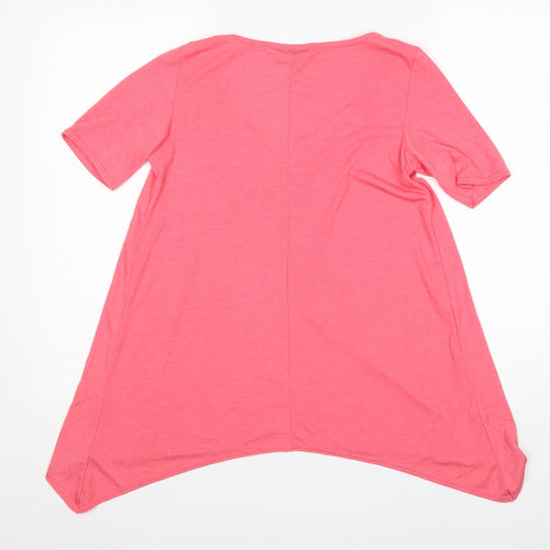 Dorothy Perkins Womens Pink  Polyester Basic T-Shirt Size 10 Round Neck