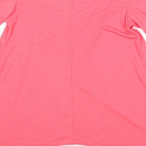 Dorothy Perkins Womens Pink  Polyester Basic T-Shirt Size 10 Round Neck