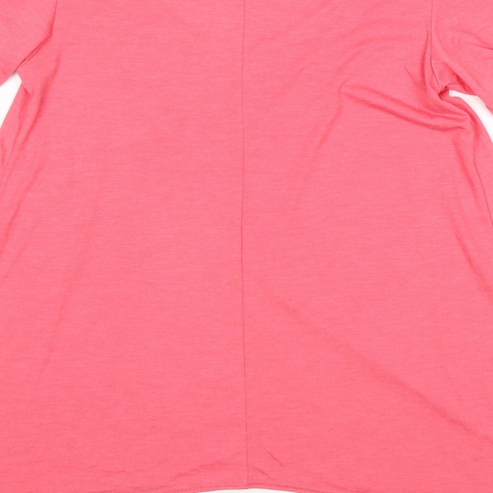 Dorothy Perkins Womens Pink  Polyester Basic T-Shirt Size 10 Round Neck