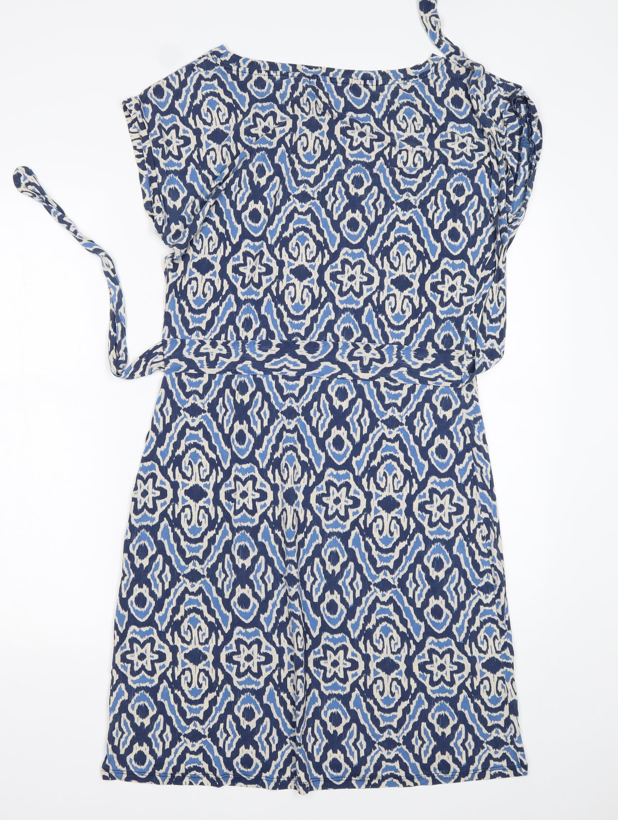 Boden Womens Multicoloured Geometric Lyocell T-Shirt Dress  Size 12  Round Neck