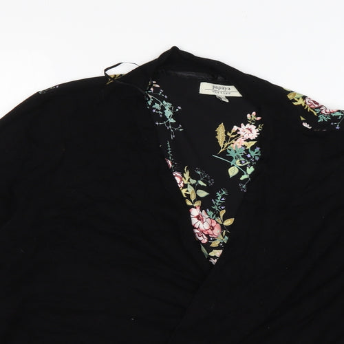 Papaya Womens Multicoloured V-Neck Floral Viscose Cardigan Jumper Size 12
