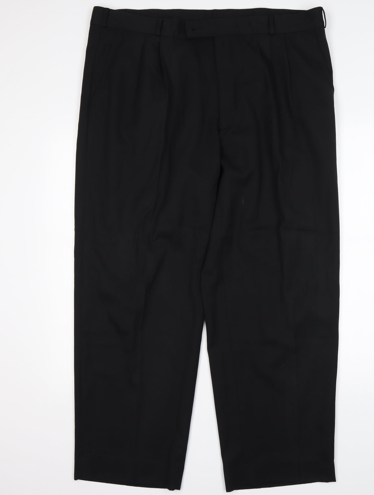 Duke Jeans Mens Black  Polyester Trousers  Size 42 L29 in Regular