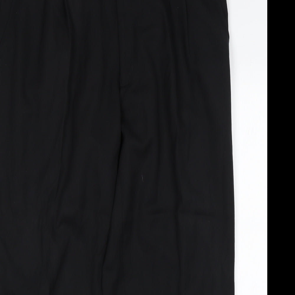 Duke Jeans Mens Black  Polyester Trousers  Size 42 L29 in Regular