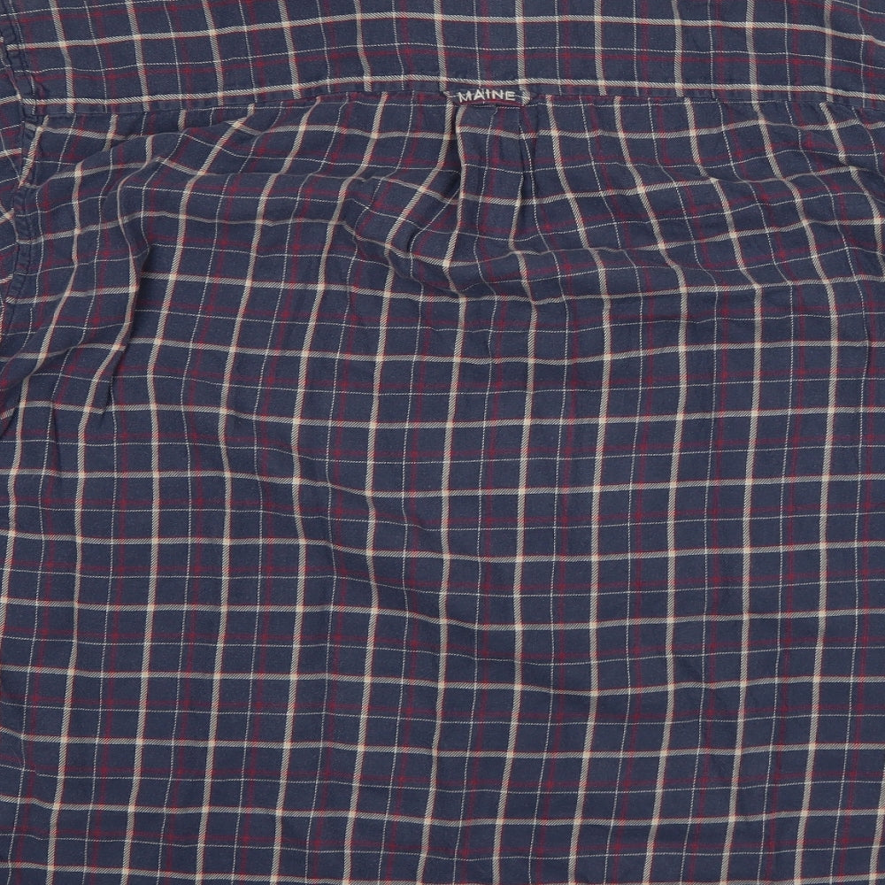 Maine  Mens Multicoloured Plaid Cotton  Button-Up Size XL Collared