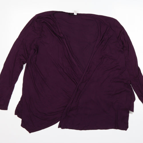 Midnight Womens Purple V-Neck  Modal Cardigan Jumper Size M