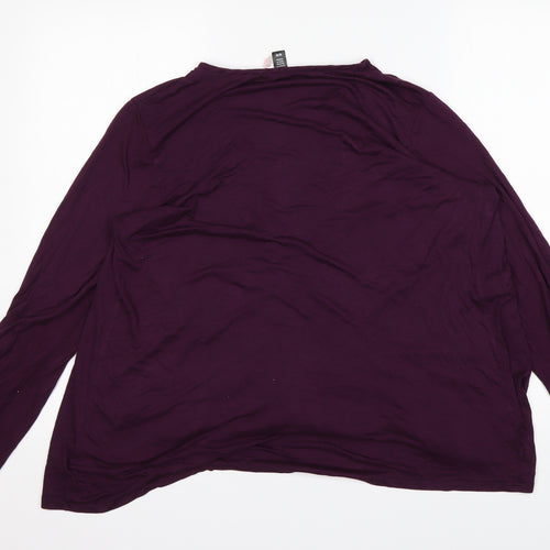Midnight Womens Purple V-Neck  Modal Cardigan Jumper Size M