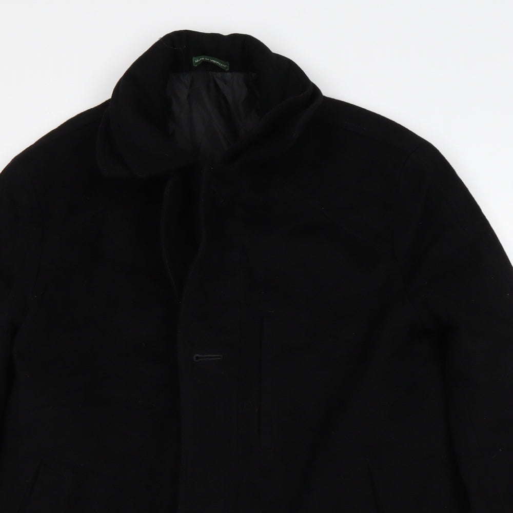 Preworn Mens Black   Overcoat Coat Size S