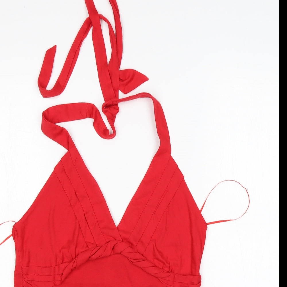 Preworn Womens Red  Modal Basic Tank Size 16 Halter