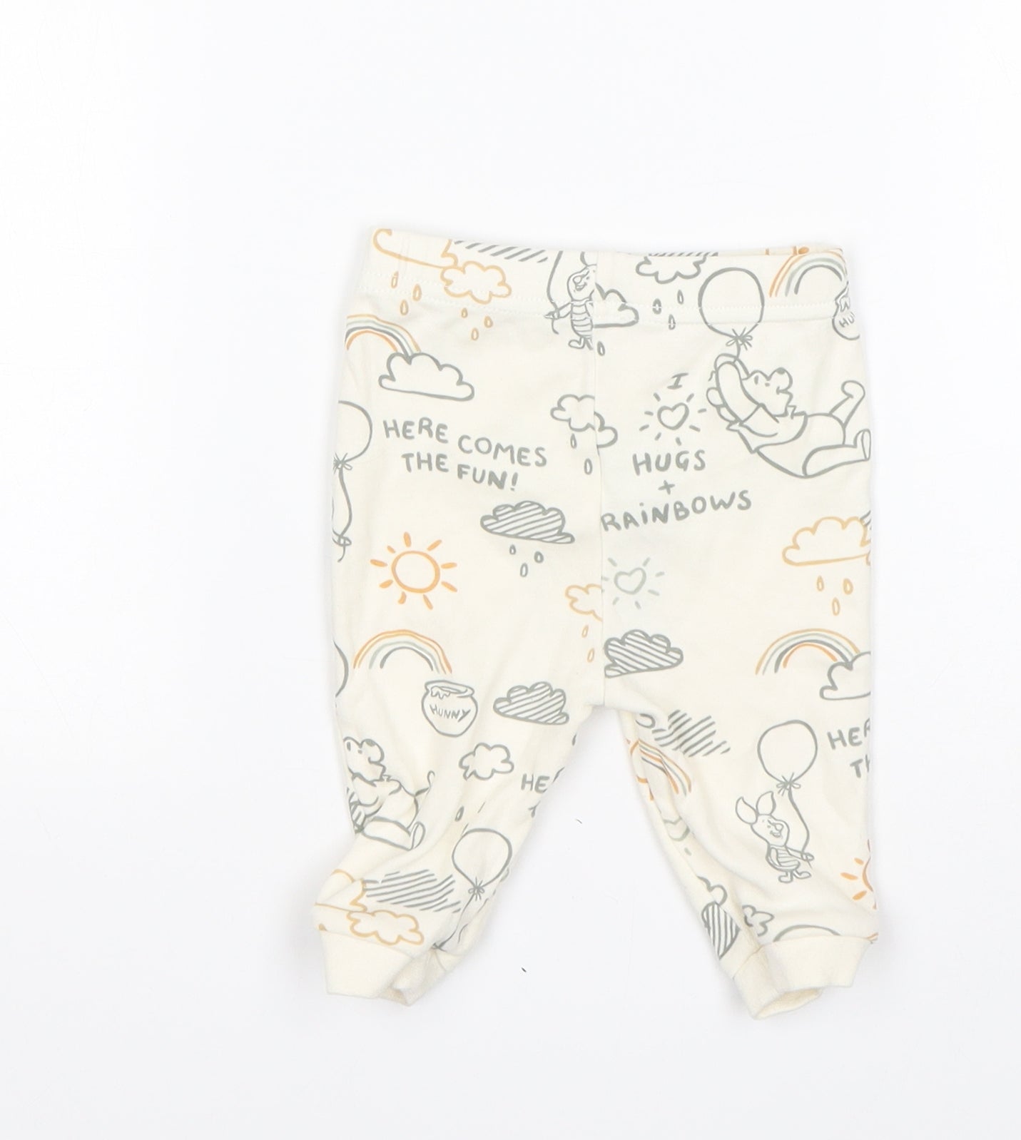George Baby Multicoloured Animal Print Cotton Sweatpants Trousers Size 3-6 Months   - WINNIE THE POOH