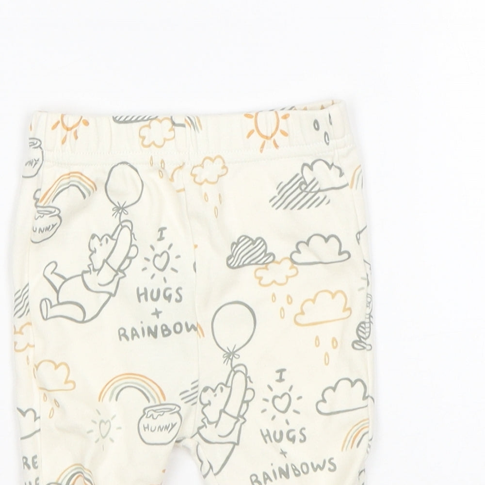 George Baby Multicoloured Animal Print Cotton Sweatpants Trousers Size 3-6 Months   - WINNIE THE POOH