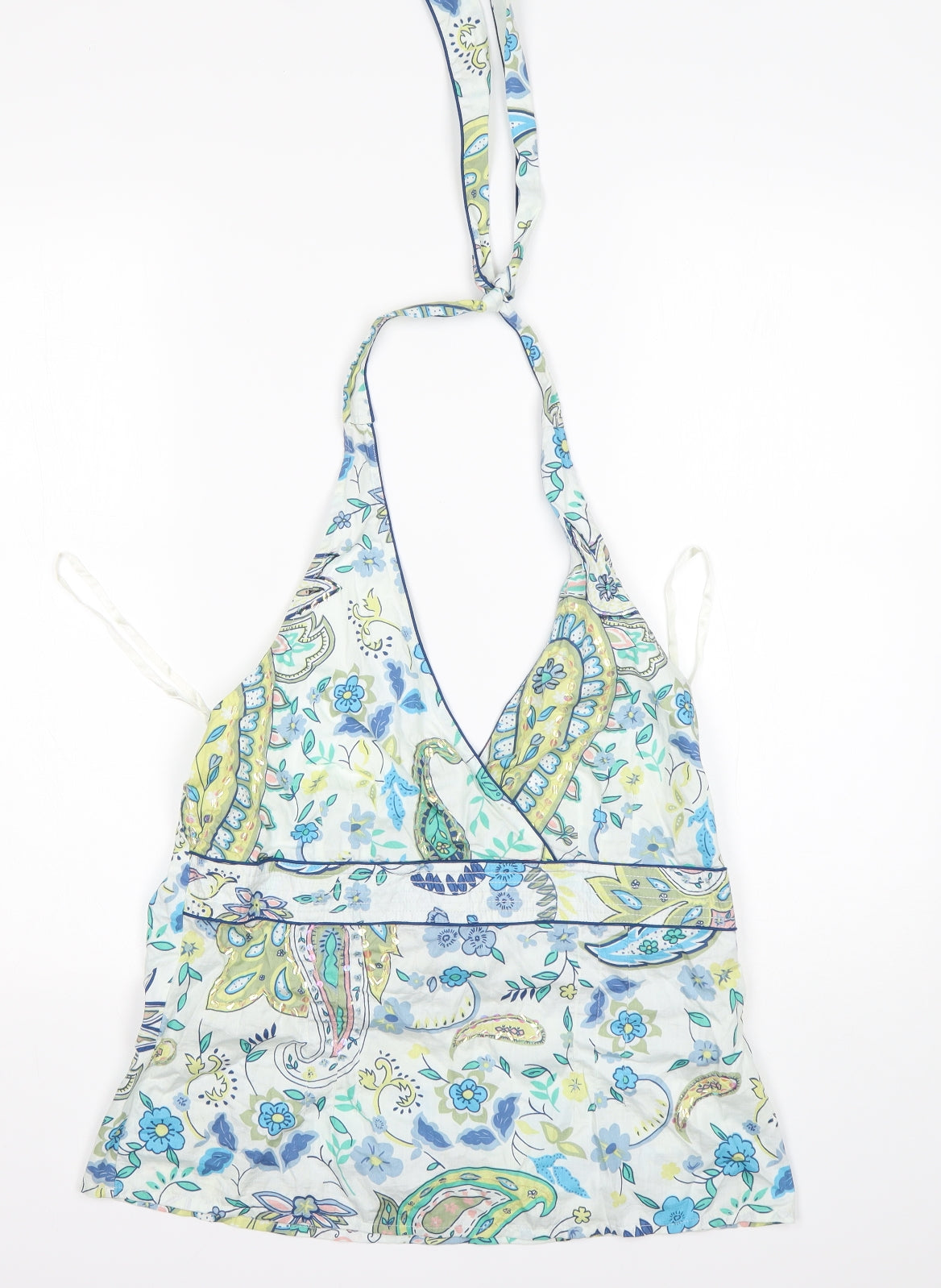 NEXT Womens Multicoloured Paisley Cotton Basic Tank Size 14 Halter