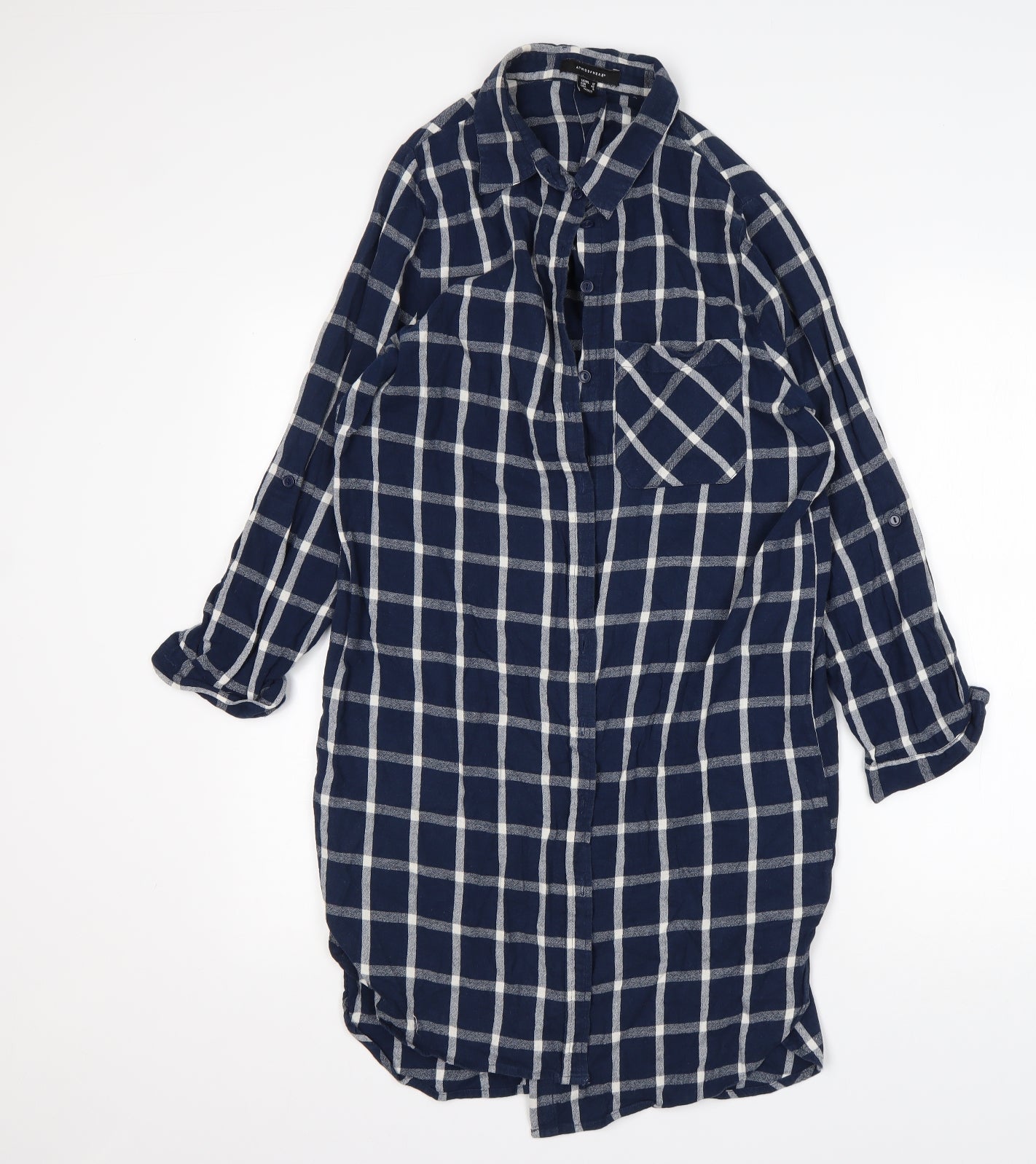 Atmosphere Womens Multicoloured Check Cotton Shirt Dress  Size 12  Collared
