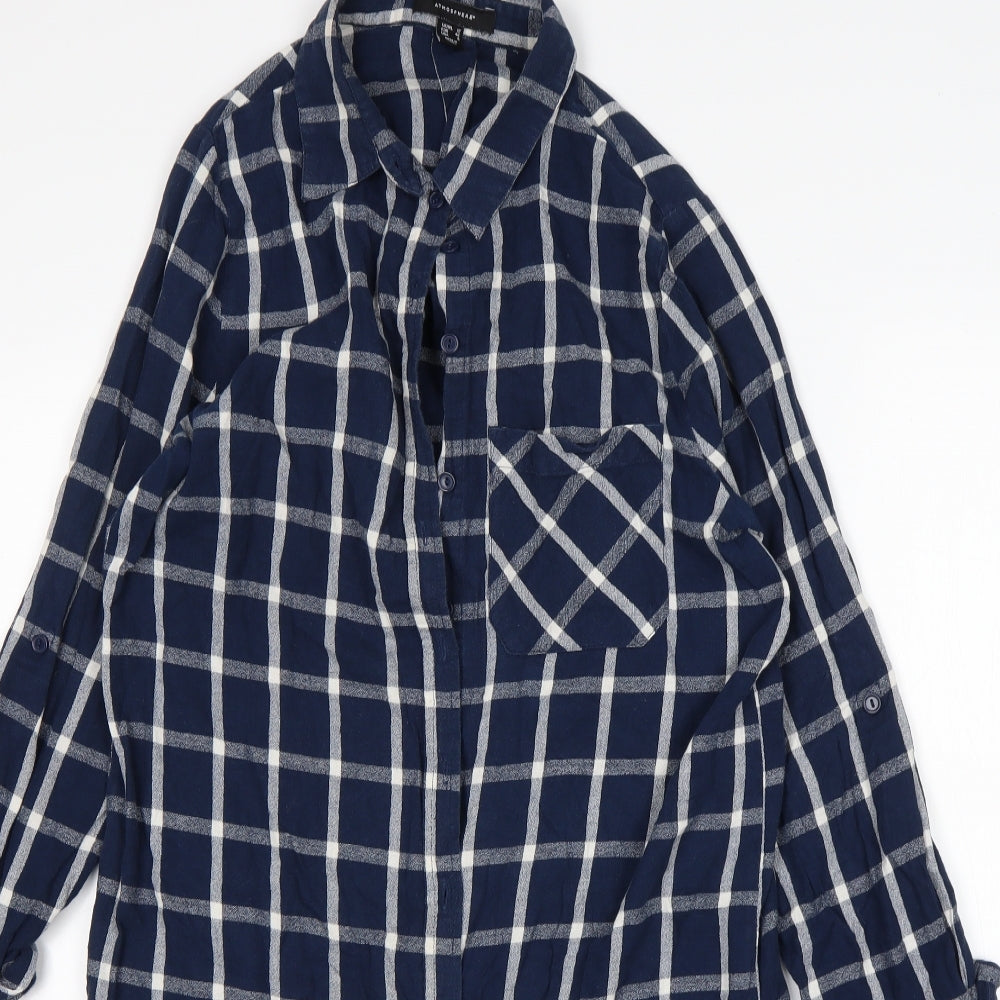 Atmosphere Womens Multicoloured Check Cotton Shirt Dress  Size 12  Collared