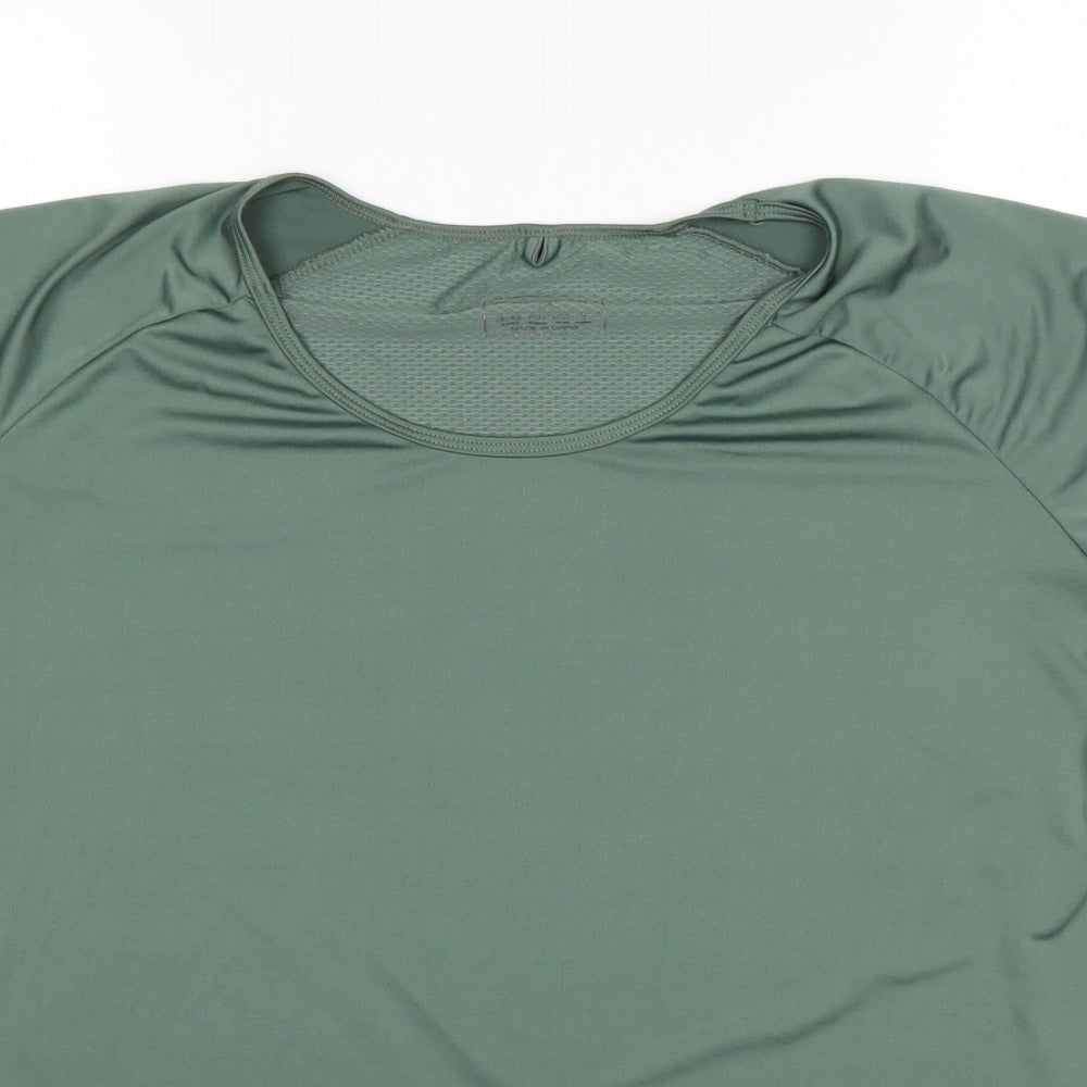 Primark Womens Green  Polyester Basic T-Shirt Size M Round Neck