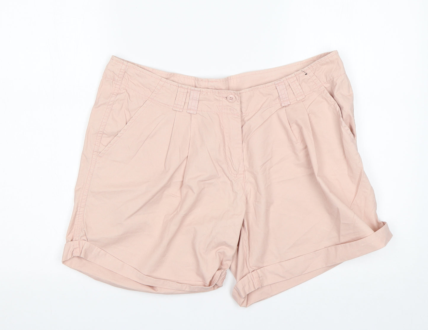 F&F Womens Pink  Cotton Chino Shorts Size 12 L6 in Regular