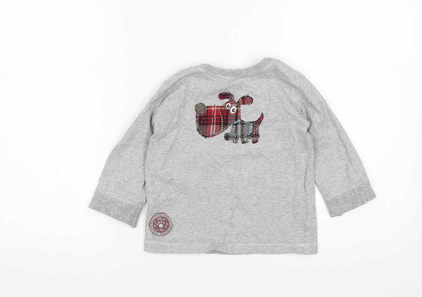 NEXT Boys Grey  Cotton Basic T-Shirt Size 12-18 Months Round Neck