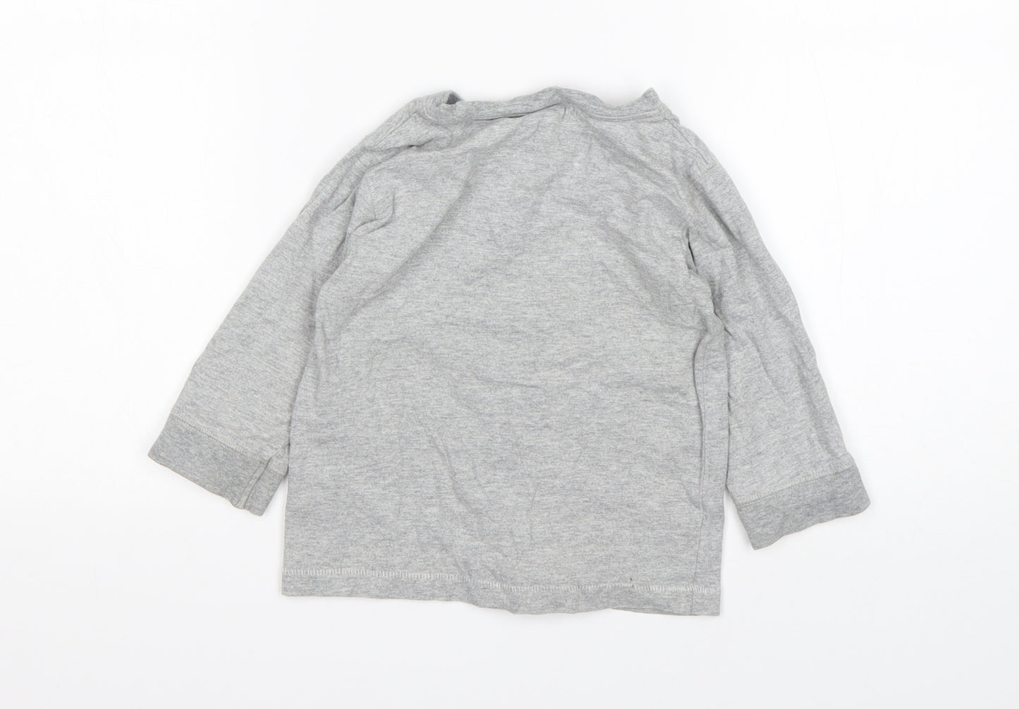 NEXT Boys Grey  Cotton Basic T-Shirt Size 12-18 Months Round Neck