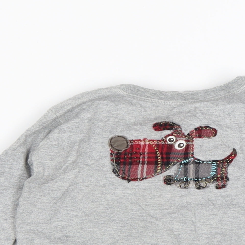 NEXT Boys Grey  Cotton Basic T-Shirt Size 12-18 Months Round Neck