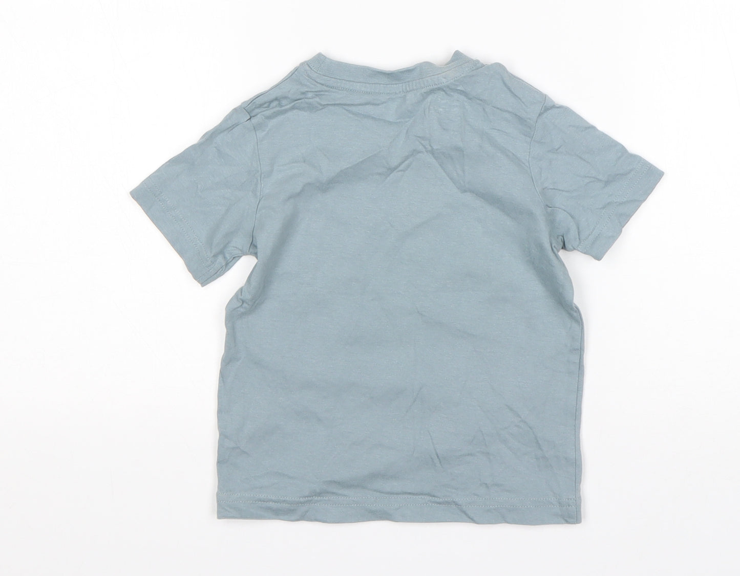 Matalan Baby Grey  Cotton Basic T-Shirt Size 12-18 Months Round Neck