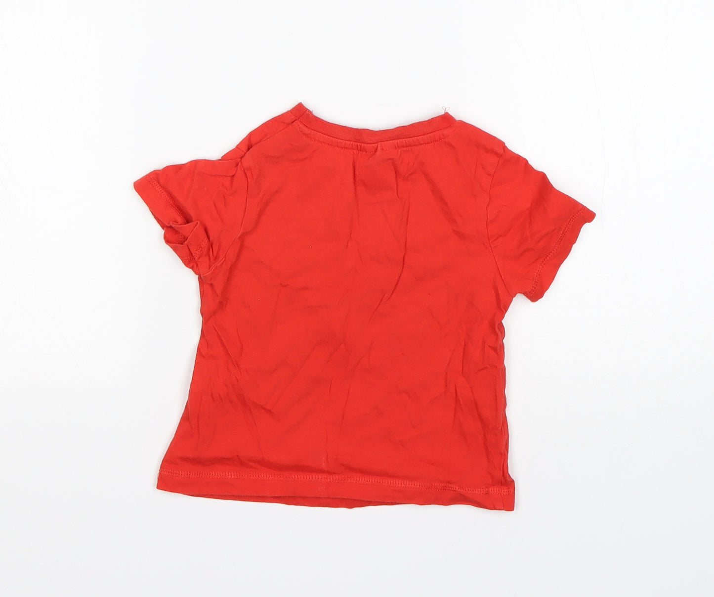 George Boys Red  Cotton Basic T-Shirt Size 18-24 Months Round Neck  - PJ Masks