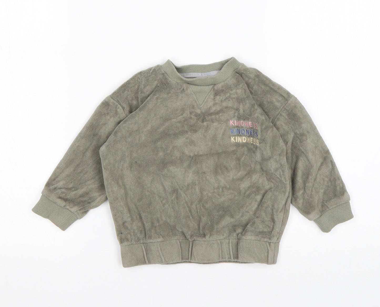 Primark Girls Green  Cotton Pullover Jumper Size 18-24 Months