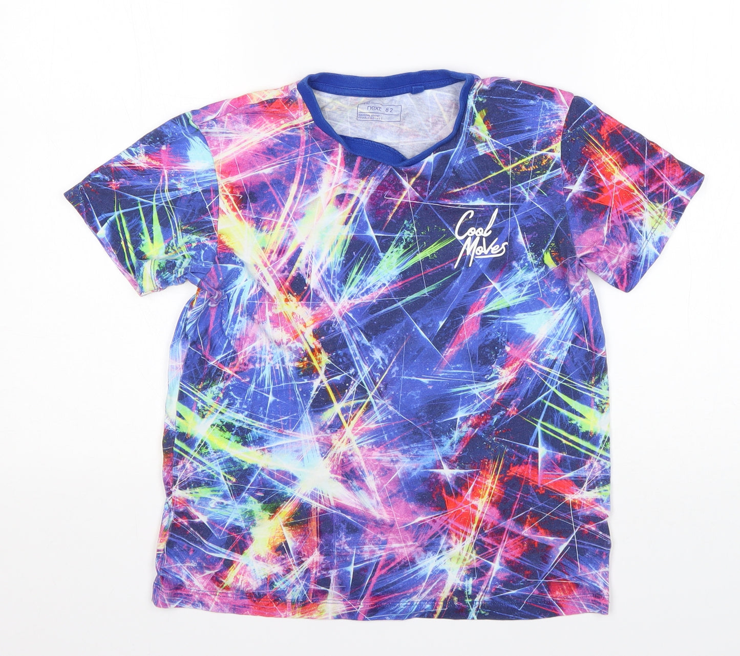 NEXT Boys Multicoloured Geometric Cotton Basic T-Shirt Size 10 Years Round Neck