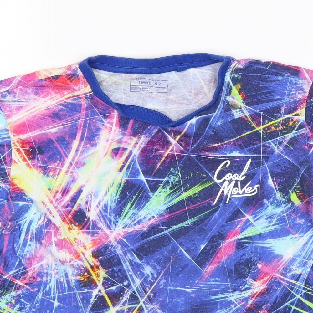 NEXT Boys Multicoloured Geometric Cotton Basic T-Shirt Size 10 Years Round Neck