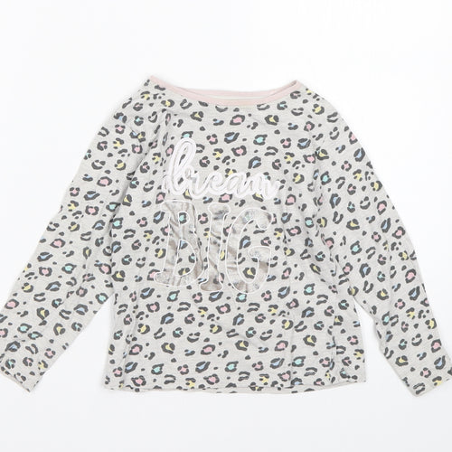 PEP&CO Girls Multicoloured Animal Print Cotton Top Pyjama Top Size 4-5 Years