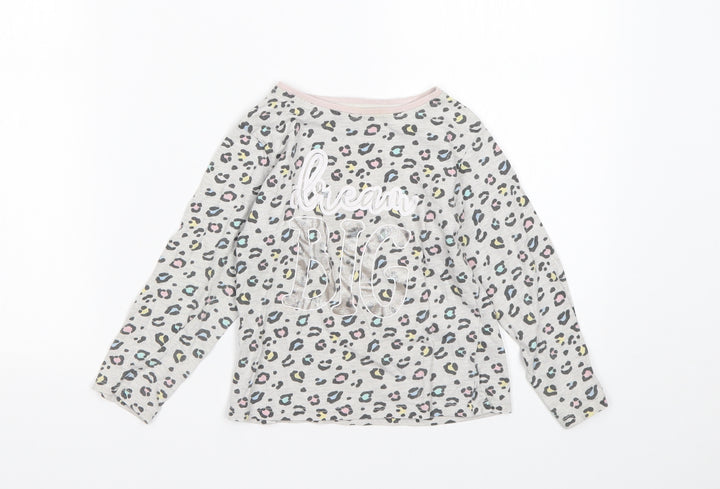 PEP&CO Girls Multicoloured Animal Print Cotton Top Pyjama Top Size 4-5 Years